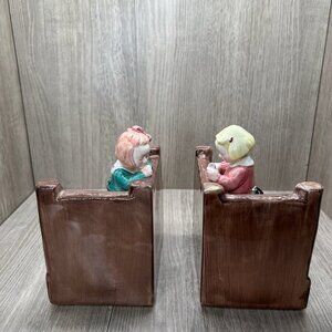 ME Ink "Make a Wish" Bookends Designed by Charpente Ceramic Figurine Multicolor